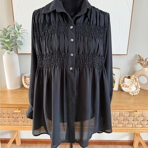 The Limited Black Button-Up Blouse Perfect Staple Piece-Dress Up Or Down!Size S